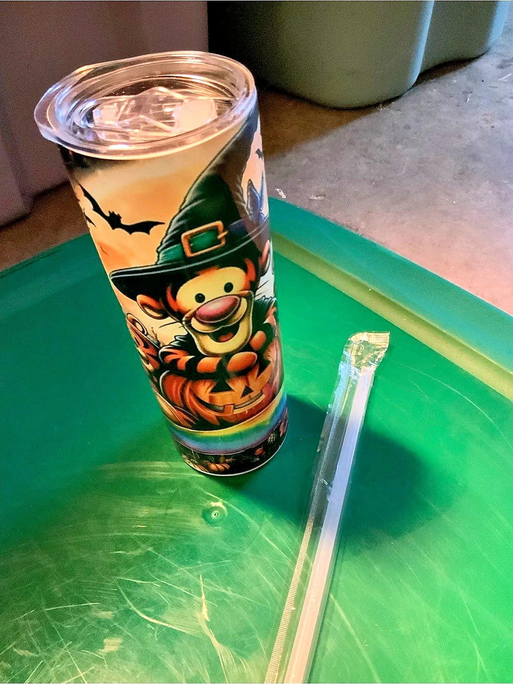 Halloween Tumbler with Lid and Straw